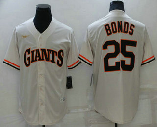 Men's San Francisco Giants #25 Barry Bonds Cream Cooperstown Collection Cool Base Stitched Nike Jersey