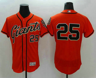 Men's San Francisco Giants #25 Barry Bonds Retired Orange 2016 Flexbase Majestic Baseball Jersey