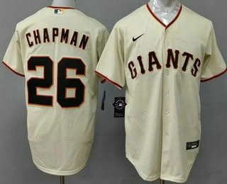 Men's San Francisco Giants #26 Matt Chapman Cream Cool Base Jersey