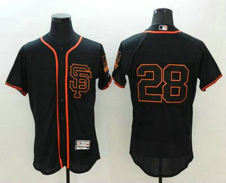 Men's San Francisco Giants #28 Buster Posey Black SF Edition Black Flexbase 2016 MLB Player Jersey