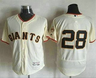 Men's San Francisco Giants #28 Buster Posey Cream Flexbase Authentic Collection Baseball Jersey