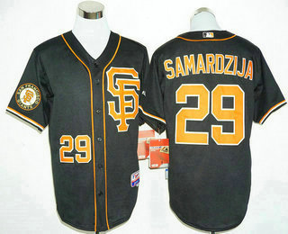 Men's San Francisco Giants #29 Jeff Samardzija Black SF 2016 Cool Base Jersey