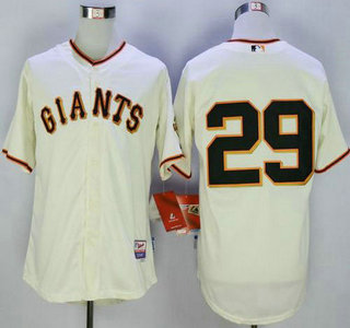 Men's San Francisco Giants #29 Jeff Samardzija Cream Cool Base Jersey