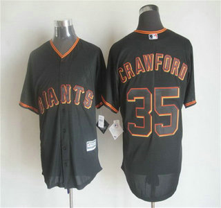 Men's San Francisco Giants #35 Brandon Crawford Alternate Black 2015 MLB Cool Base Jersey