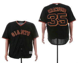 Men's San Francisco Giants #35 Brandon Crawford Black Cool Base Baseball Jersey