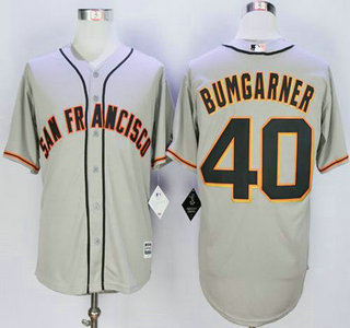 Men's San Francisco Giants #40 Madison Bumgarner Alternate Gray 2015 MLB Cool Base Jersey