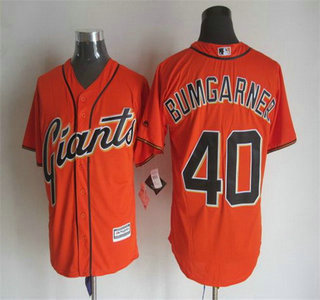 Men's San Francisco Giants #40 Madison Bumgarner Alternate Orange 2015 MLB Cool Base Jersey