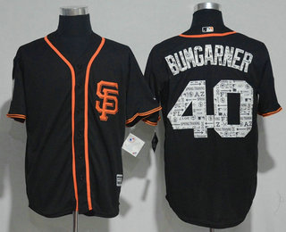 Men's San Francisco Giants #40 Madison Bumgarner Black 2017 Spring Training Stitched MLB Majestic Cool Base Jersey