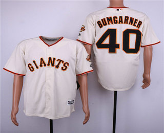 Men's San Francisco Giants #40 Madison Bumgarner Cream Stitched MLB Cool Base Jersey