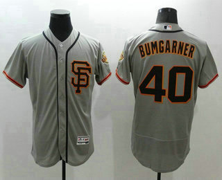 Men's San Francisco Giants #40 Madison Bumgarner Grey Flexbase 2016 MLB Player Jersey