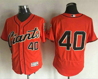 Men's San Francisco Giants #40 Madison Bumgarner Orange Flexbase 2016 Authentic Collection Jersey