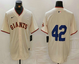 Men's San Francisco Giants #42 Jackie Robinson Cream Limited Stitched Cool Base Jersey