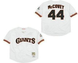 Men's San Francisco Giants #44 Willie McCovey White 1962 Throwback Jersey