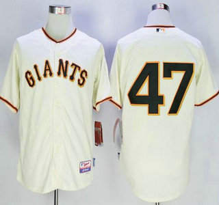 Men's San Francisco Giants #47 Johnny Cueto Cream Cool Base Jersey