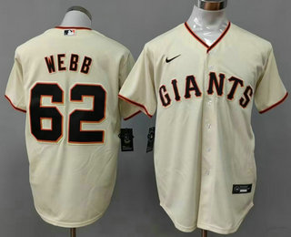Men's San Francisco Giants #62 Logan Webb Cream Cool Base Jersey