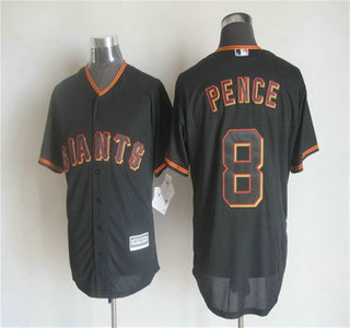 Men's San Francisco Giants #8 Hunter Pence Alternate Black 2015 MLB Cool Base Jersey