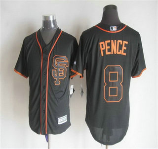 Men's San Francisco Giants #8 Hunter Pence Alternate Black SF 2015 MLB Cool Base Jersey