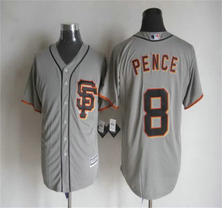 Men's San Francisco Giants #8 Hunter Pence Alternate Gray SF 2015 MLB Cool Base Jersey