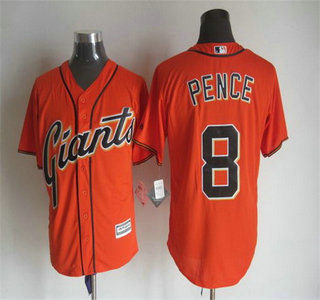 Men's San Francisco Giants #8 Hunter Pence Alternate Orange 2015 MLB Cool Base Jersey