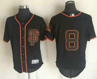 Men's San Francisco Giants #8 Hunter Pence Black SF 2016 Flexbase Majestic Baseball Jersey