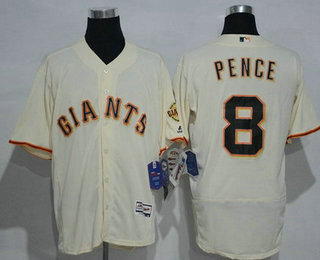 Men's San Francisco Giants #8 Hunter Pence Cream 2016 Flexbase Majestic Baseball Jersey