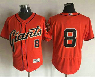 Men's San Francisco Giants #8 Hunter Pence Orange Flexbase 2016 Authentic Collection Jersey