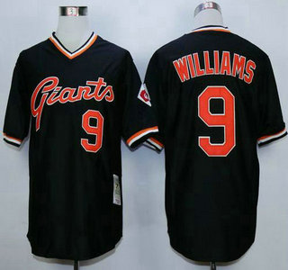 Men's San Francisco Giants #9 Matt Williams Black Throwback Jersey