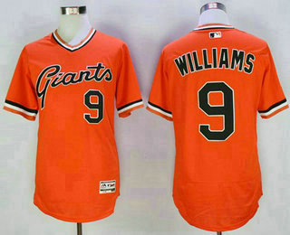 Men's San Francisco Giants #9 Matt Williams Orange Pullover 2016 Flexbase Majestic Baseball Jersey