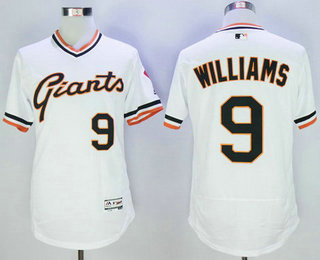 Men's San Francisco Giants #9 Matt Williams Retired White Pullover 2016 Flexbase Majestic Baseball Jersey