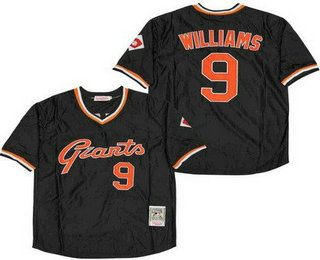 Men's San Francisco Giants #9 Ted Willams Black Throwback Jersey