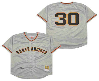 Men's San Francisco Giants 30 Orlando Cepeda 1962 Grey Throwback Jersey