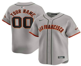 Men's San Francisco Giants Active Player Custom Grey Away Limited Stitched Baseball Jersey