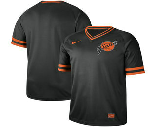 Men's San Francisco Giants Blank Black Nike Cooperstown Collection Legend V Neck Jersey