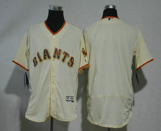 Men's San Francisco Giants Blank Cream Home Stitched MLB Flex Base Jersey