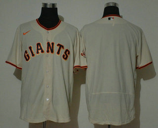 Men's San Francisco Giants Blank Cream Stitched Nike MLB Flex Base Jersey