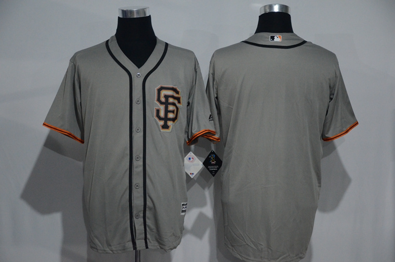 Men's San Francisco Giants Blank Grey SF 2016 Flexbase Majestic Baseball Jersey