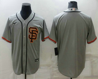 Men's San Francisco Giants Blank Grey With SF Stitched MLB Cool Base Nike Jersey