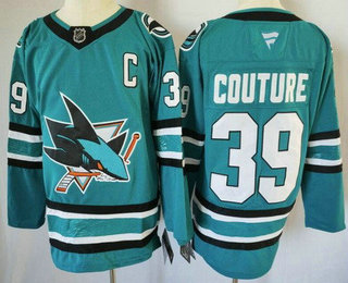 Men's San Jose Sharks #39 Logan Couture Teal Authentic Jersey