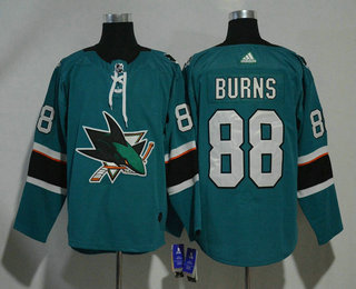 Men's San Jose Sharks #88 Brent Burns Teal Green 2017-2018 Hockey Adidas Stitched NHL Jersey