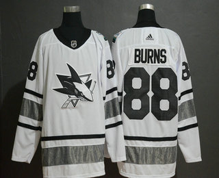 Men's San Jose Sharks #88 Brent Burns White 2019 NHL All-Star Game Adidas Stitched NHL Jersey