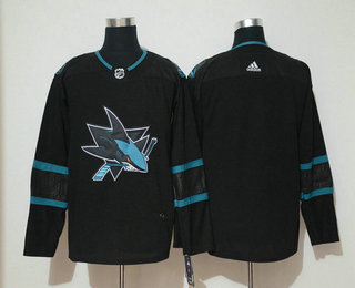 Men's San Jose Sharks Blank NEW Black 2017-2018 Hockey Adidas Stitched NHL Jersey