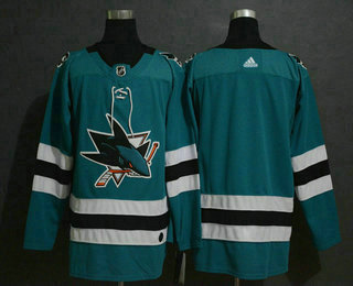 Men's San Jose Sharks Blank Teal Green Drift Fashion Adidas Stitched NHL Jersey