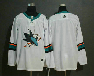 Men's San Jose Sharks Blank White Adidas Stitched NHL Jersey