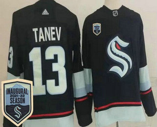 Men's Seattle Kraken #13 Brandon Tanev Navy 2021-22 Season Inaugural Authentic Jersey