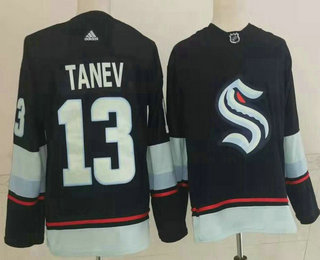 Men's Seattle Kraken #13 Brandon Tanev Navy Blue Adidas Stitched NHL Jersey