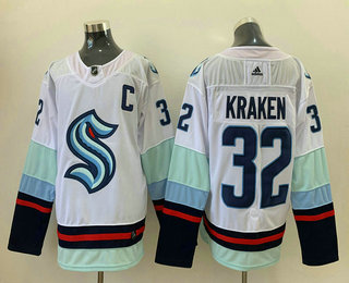 Men's Seattle Kraken #32 Kraken White Stitched Adidas NHL Jersey