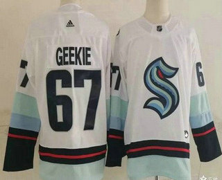 Men's Seattle Kraken #67 Morgan Geekie White Authentic Jersey