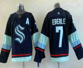 Men's Seattle Kraken #7 Jordan Eberle Navy Authentic Jersey