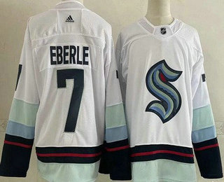 Men's Seattle Kraken #7 Jordan Eberle White Adidas Stitched NHL Jersey