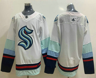 Men's Seattle Kraken Blank White Stitched Adidas NHL Jersey